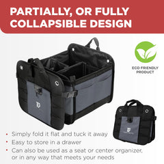 TRUNKCRATEPRO multi-compartment layout organizes groceries, gear, and tools