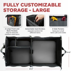 TRUNKCRATEPRO trunk organizer with non-slip bottom stays secure during driving