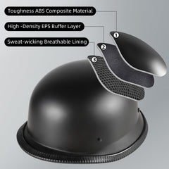 TRUSTERTHEE half helmet shield up for quick visibility while riding.
