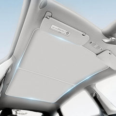 TSELLER Tesla Model Y sunshade folded for compact storage and quick setup