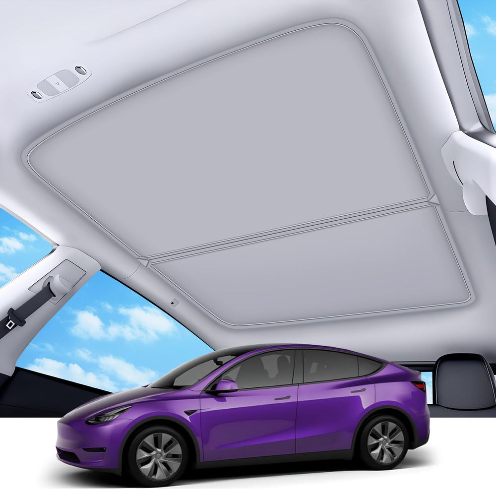 TSLDRV sunshade roof fit demonstrates 1:1 precision for Model Y for seamless appearance.