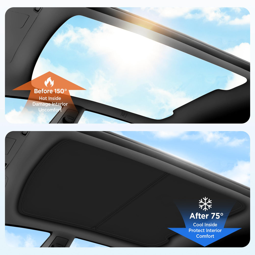TSLD RV sunshade roof for Model Y 2025–2026 enables quick, tool-free installation.