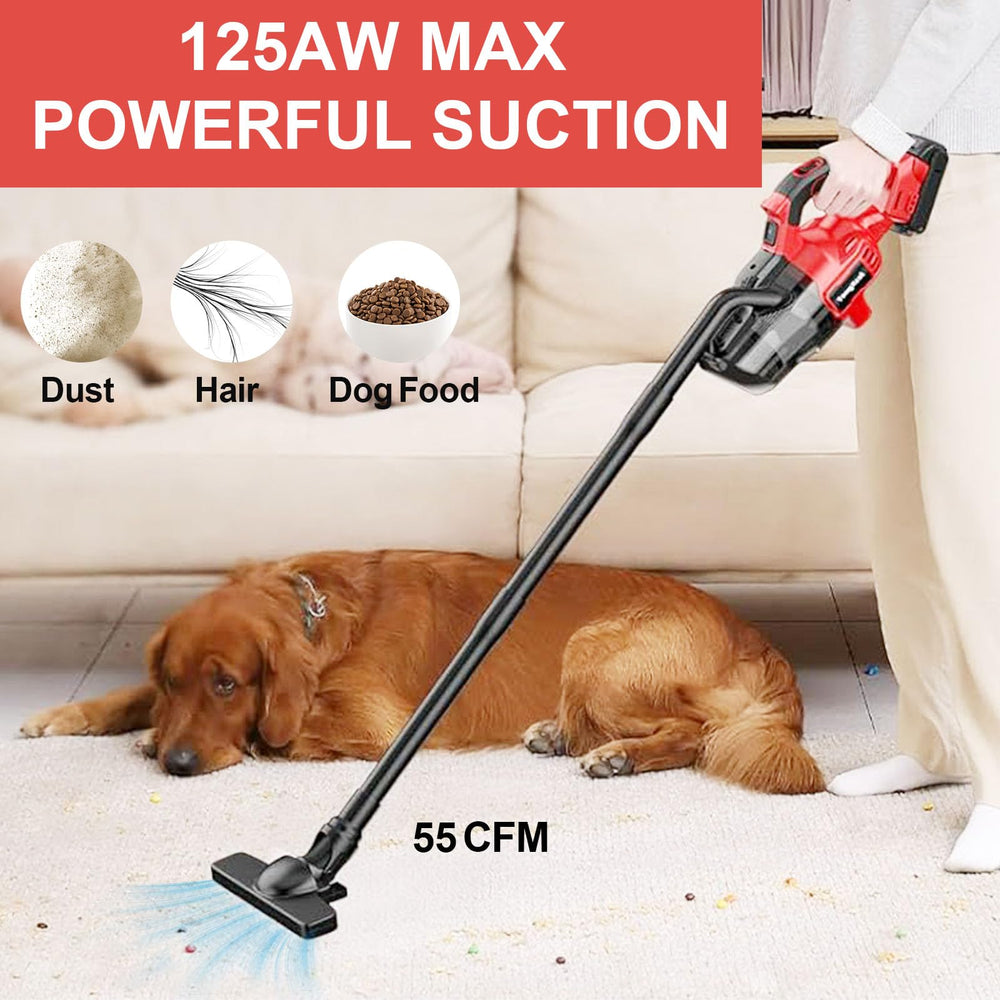 Tsuicaty includes Crevice, Brush, and Floor Nozzles for versatility.
