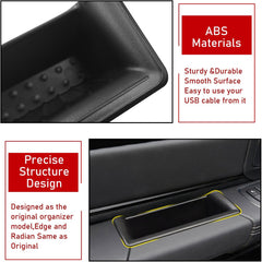 Organized door pocket storage for easy access on the go.