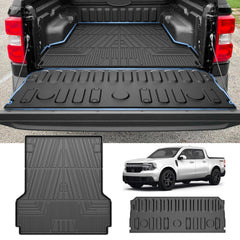 T TGBROS truck bed mat for Maverick shields the bed from dirt and scratches.