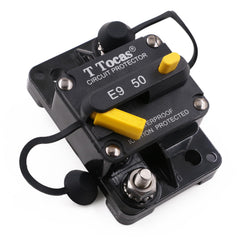 T Tocas E9 50A circuit breaker front view for marine power protection