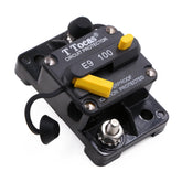 TTocas Hi-Amp 100A circuit breaker protects marine and automotive circuits.