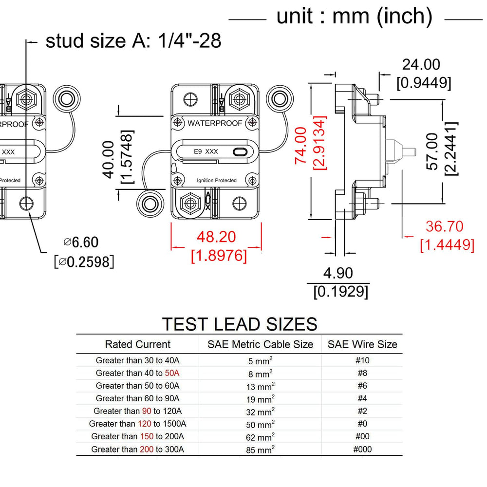 TTocas SAE J1625/J1171 UL1500-certified breaker supports ignition-protected systems.