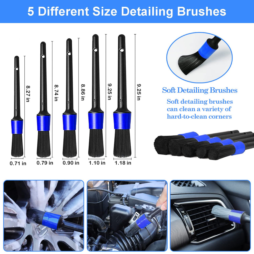TTRCB soft detailing brushes tackle vents, dashboards, and small crevices.