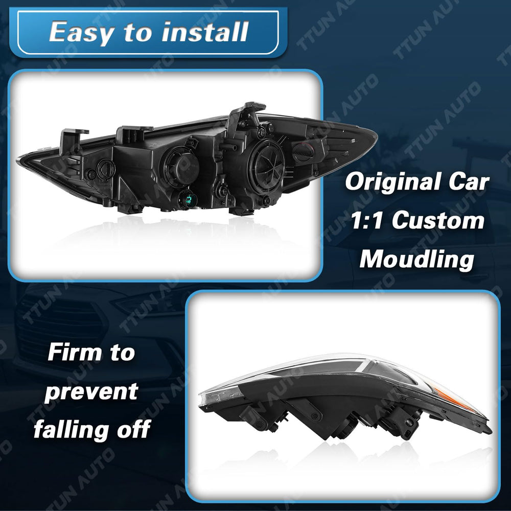 TTUN AUTO Elantra headlight easy-install replacement for quick aftermarket upgrade