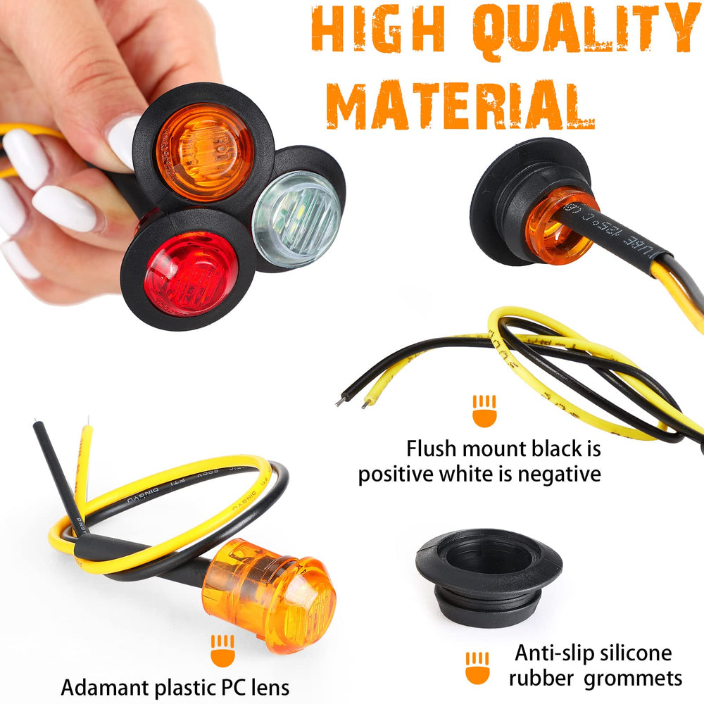 Tuanse white marker light provides front and rear signaling for safer maneuvers.