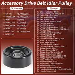 TUCKBOLD belt idler pulley for Jeep models maintains belt tension and reduces wear during daily driving