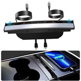 TUDEAO USB Charger Hub in Model Y center console for clean, ready charging