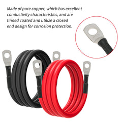 TUELETFU battery cables with two lugs shown ready for quick connections