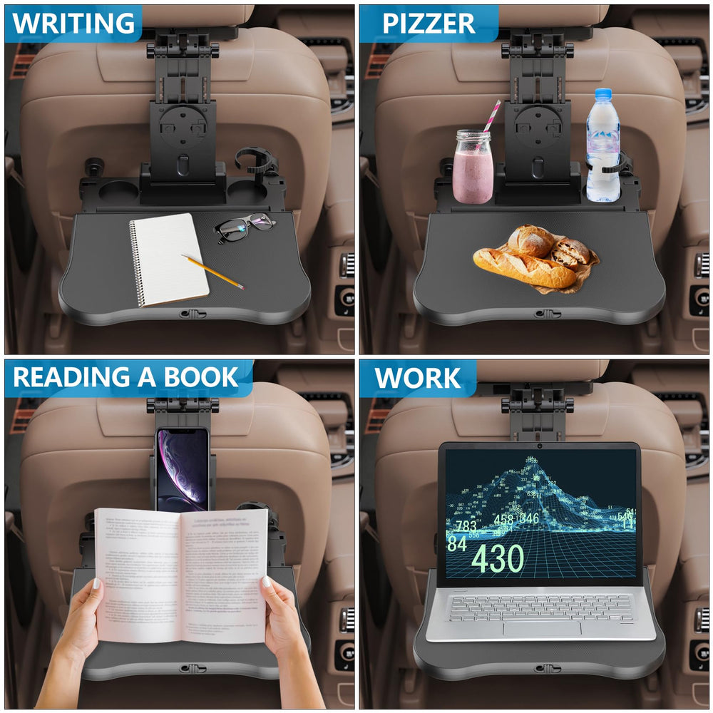 Tueou car seat tray table adjustable height adapts to different passengers