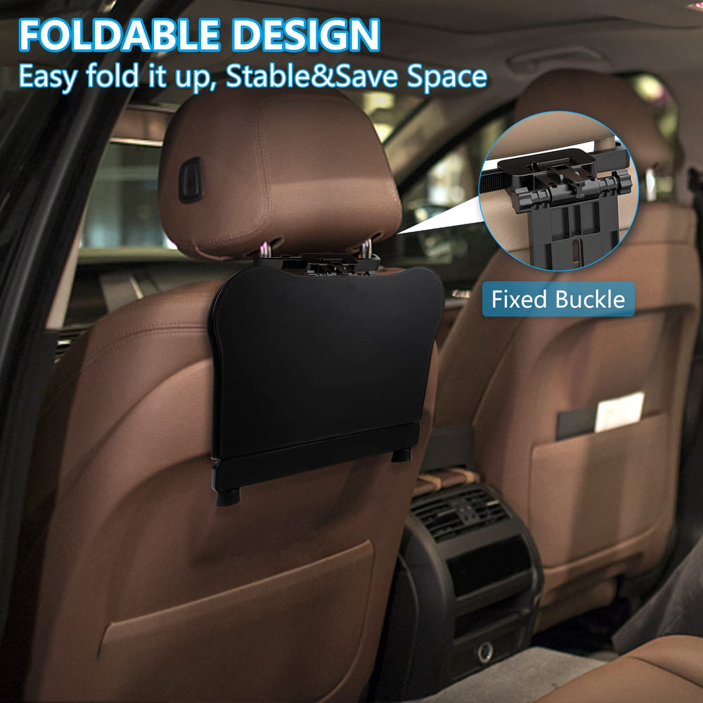 Tueou car seat tray table with non-slip mat for secure items in car