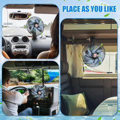 Tujoe sleeper cab airflow fan in use provides refreshed air during rest.