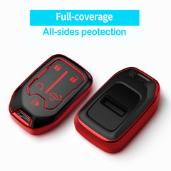 Tukellen red close-up of soft TPU material on Chevy key fob for grip