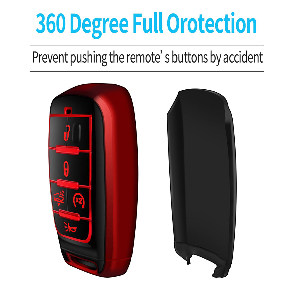 Tukellen Dodge key fob cover close-up TPU texture and premium finish