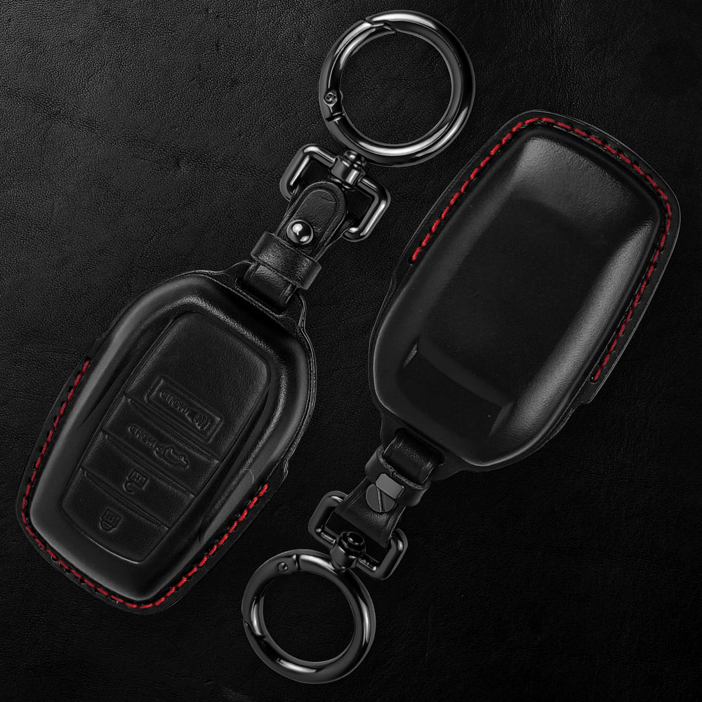 Tukellen leather key fob cover for Toyota Venza adds elegant feel and durability.