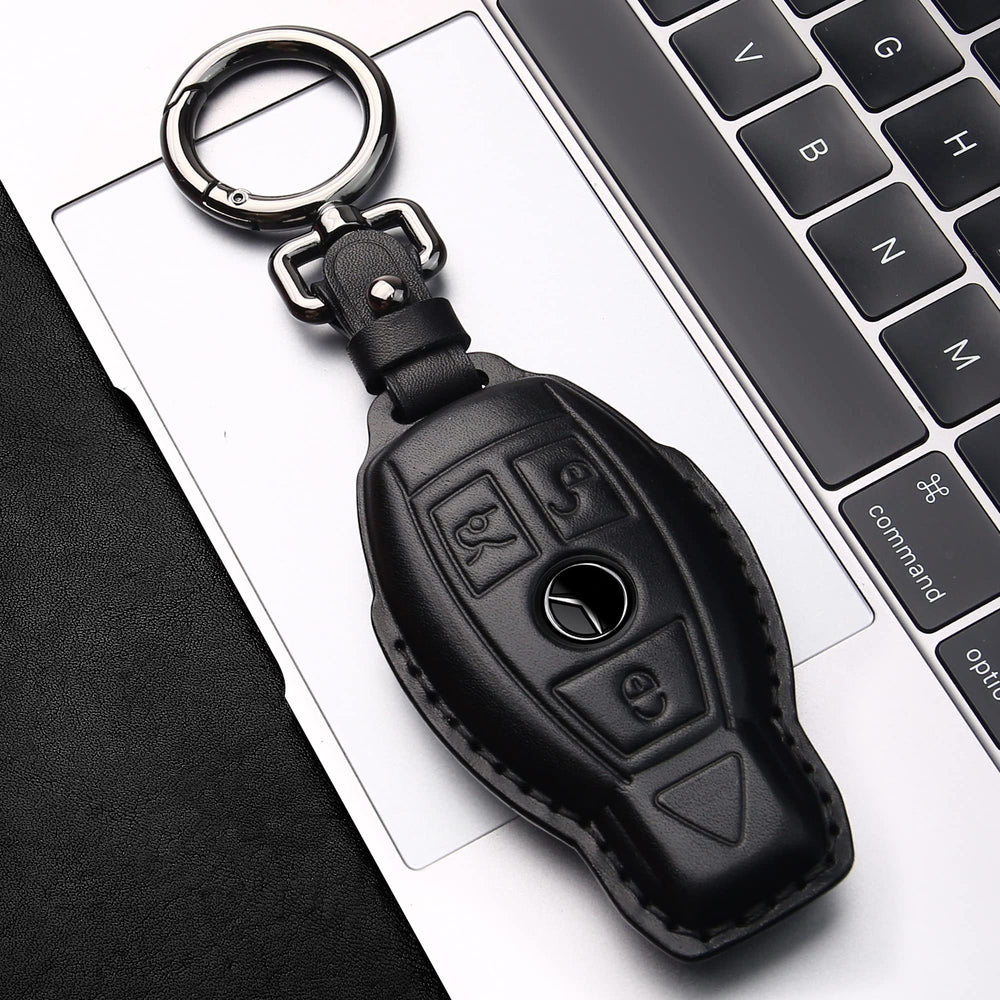 Tukellen Mercedes-Benz key fob cover black edge protection preserves logo and grip.
