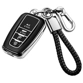 Tukellen Toyota key fob cover front view protects against scratches and daily wear.