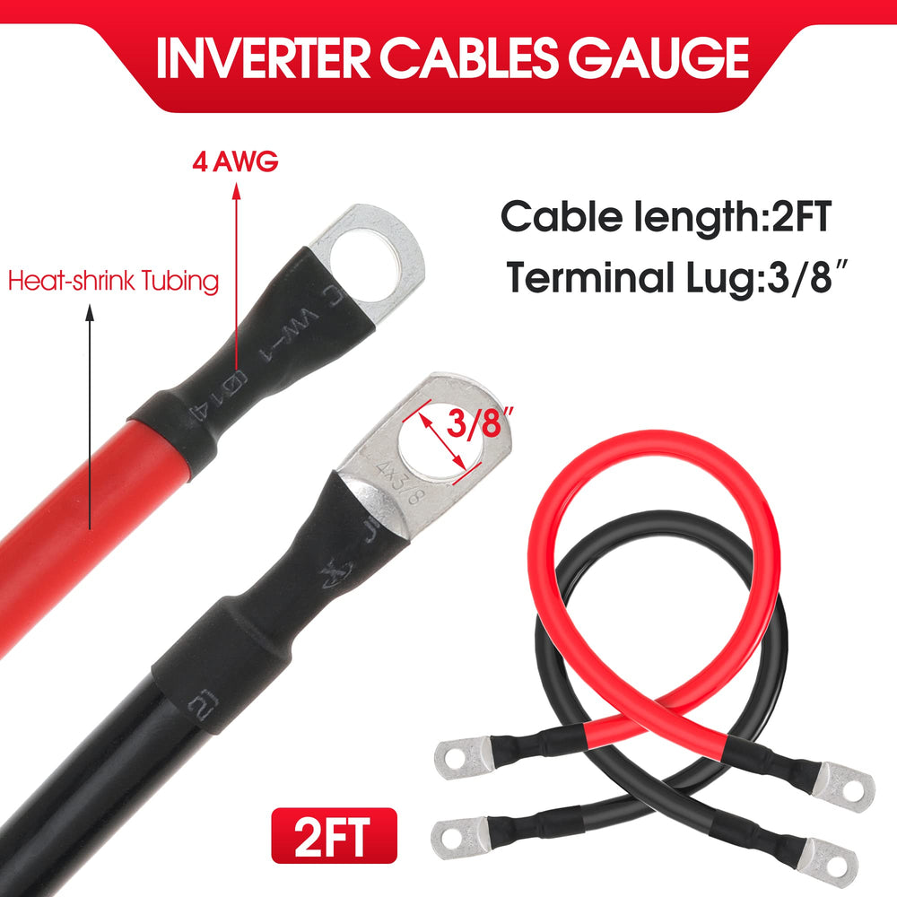 TUELETFU 4AWG black battery cable for ground and power runs.