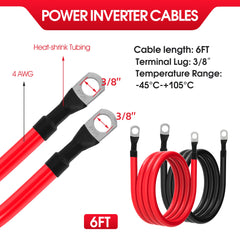 TUELETFU 4 AWG black battery cable ready for rugged vehicle wiring.