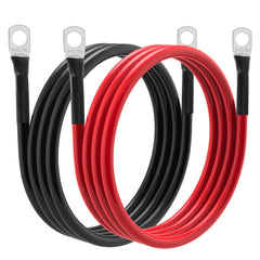 TUELETFU 8 AWG red battery cable 3ft with 5/16in lugs for automotive wiring and solar setups.