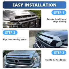 TULMTT chrome hood bulge molding enhances style without altering OEM parts.