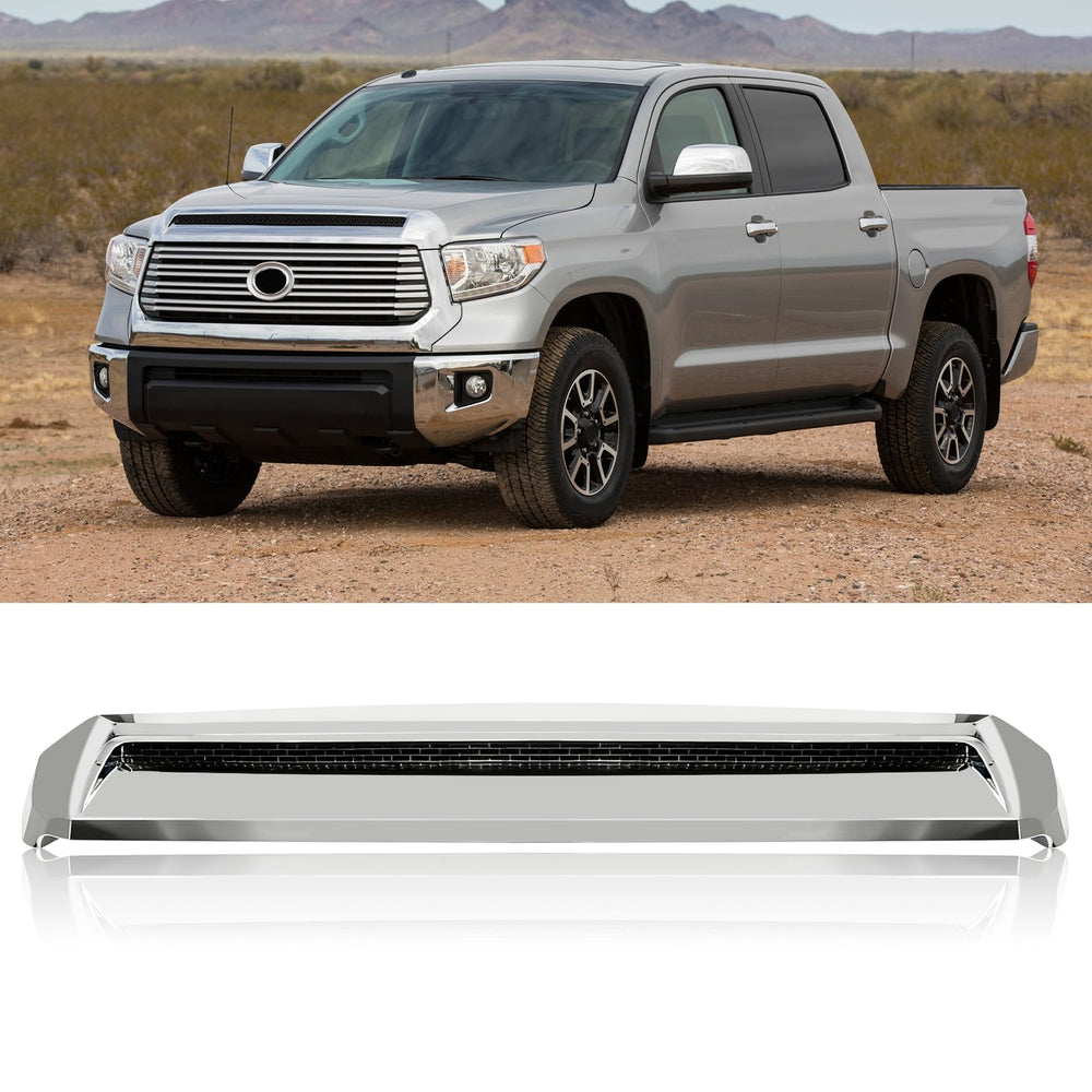 TULMTT front upper hood bulge molding chrome adds durable style to the Tundra.
