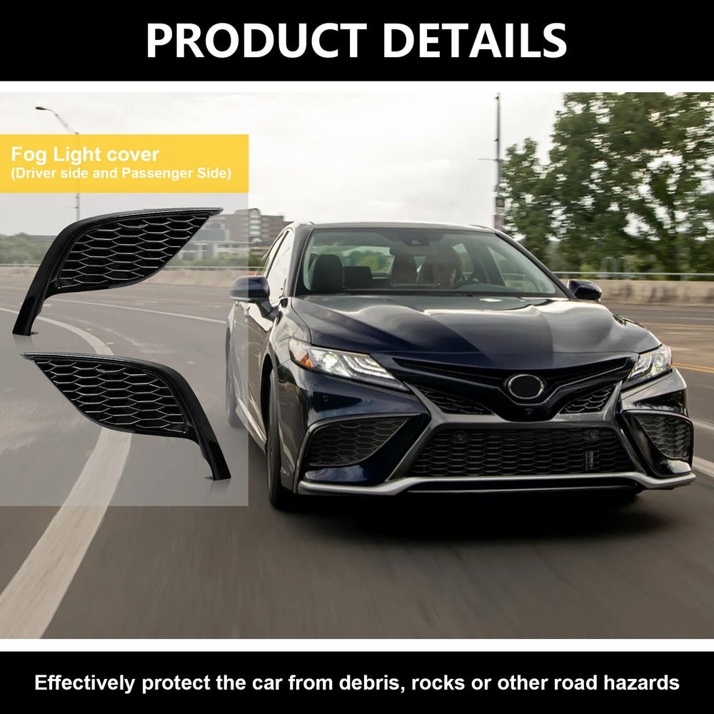 Factory-fit look with TULMTT Camry fog light cover for seamless integration.