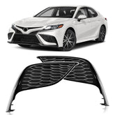 TULMTT Camry fog light cover left side with gloss black finish for protection and style.