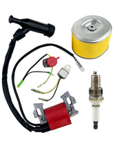 Turbotunity GX160 ignition coil assembly with air filter for quick GX engine swaps.