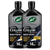 Turtle Wax Hybrid Solutions Ceramic Acrylic Black Polish bottle shows deep black gloss.