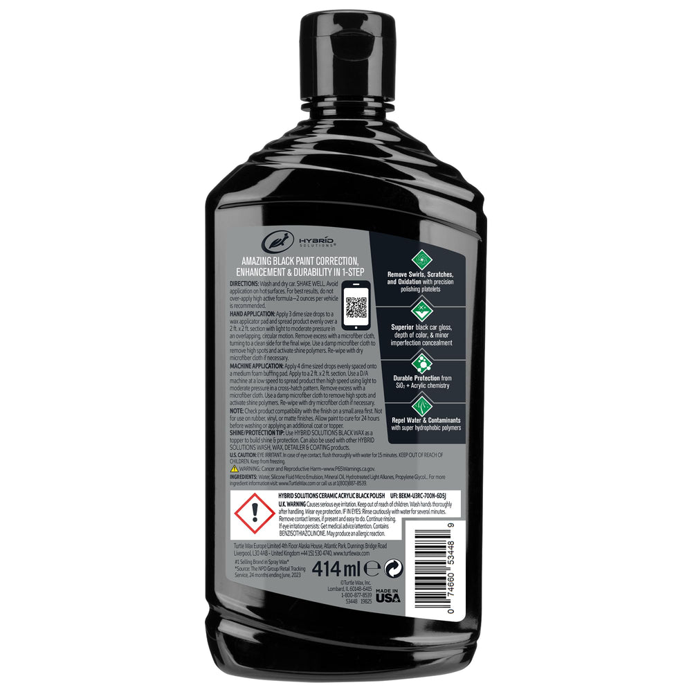 Turtle Wax Hybrid Solutions showroom-finish result on black car in sunlight