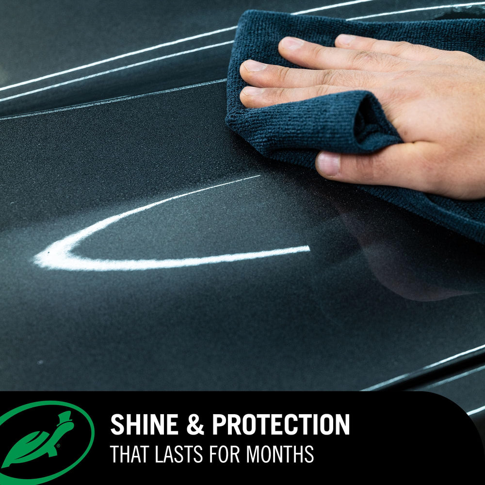 Turtle Wax ICE Spray Wax applied to car paint for deep shine