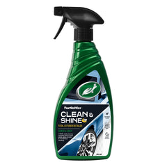 Turtle Wax Quick Easy Clean & Shine Detailer bottle pour enables waterless exterior cleaning.