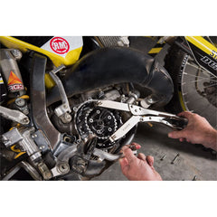 Tusk Clutch Holding Tool shows heavy-duty steel construction for high torque tasks.