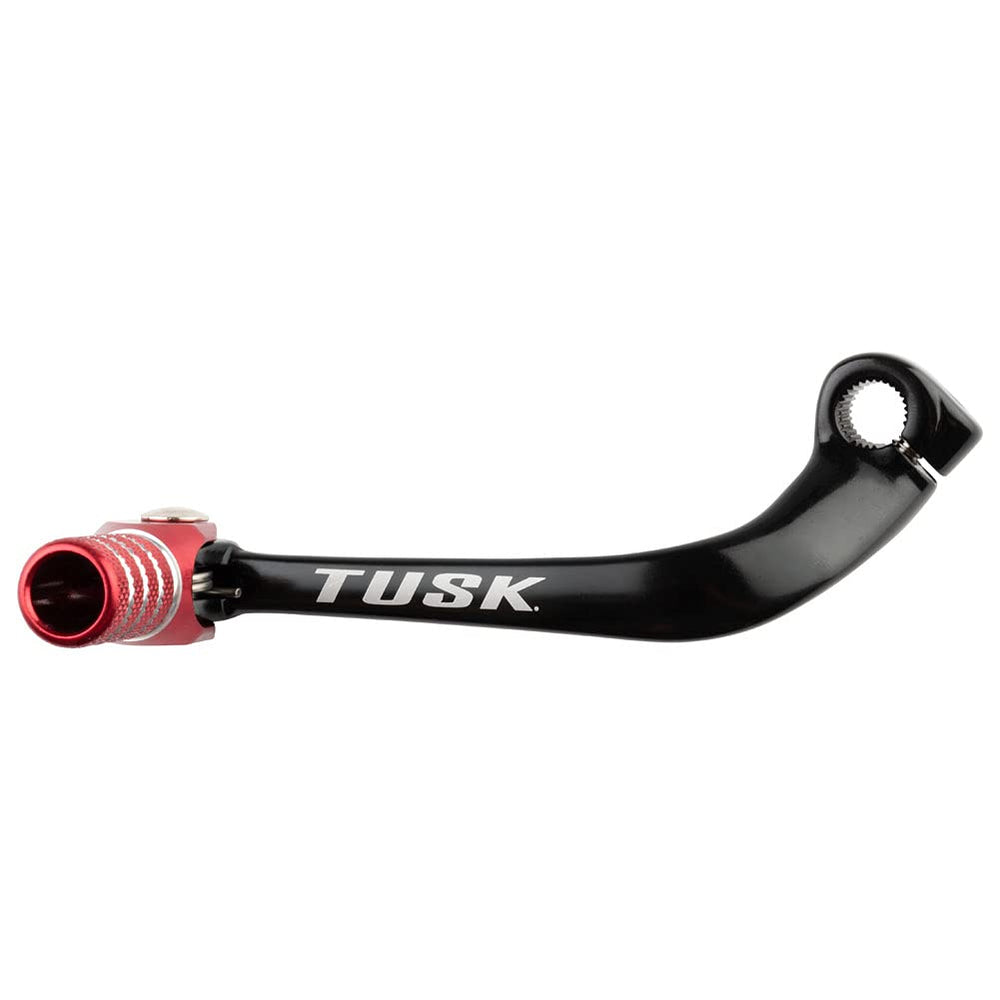 Tusk Folding Shift Lever with 10mm longer reach in black/red tip for CRF110F.