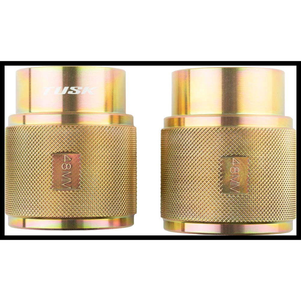 Tusk 48mm fork seal driver tempered steel construction resists corrosion.