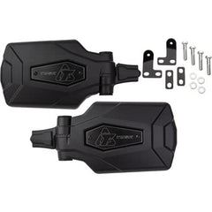 TUSK Pivot folding UTV mirror front view with A-pillar mounts for improved trail awareness.
