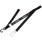 Tusk tie-down with swivel-hook securely attaches for motorcycle transport