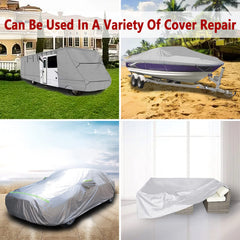 Tuszom durable repair for boat and RV covers using 900D patches.