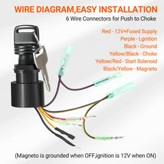 Tutor Auto 6-wire color-coded wiring simplifies installation.