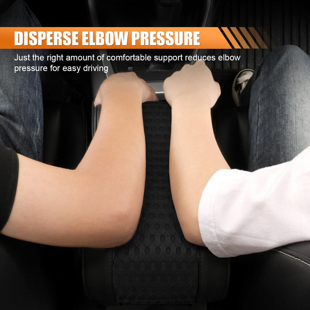 Tuxihapp wide-design armrest cushion fits driver and passenger.