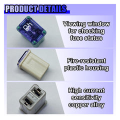 Tuxihapp square fuse 40A in kit, durable copper alloy for robust protection.