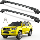 Tuyoung lockable roof rack crossbars installed on a 4Runner for secure cargo.
