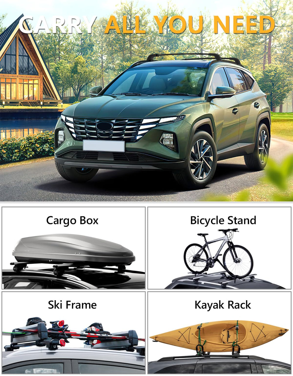 Tuyoung Hyundai Tucson compatibility ensures a precise fit on flush rails.