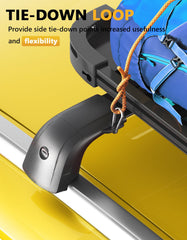 Tuyoung low-profile crossbars minimize wind noise at highway speeds.
